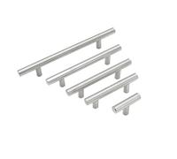 El mango plateado de acero inoxidable con barra larga en forma de T es adecuado for puertas de cocina, cajones, armarios, tiradores de muebles(Overall length 200mm)
