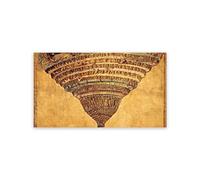 El mapa del infierno La divina comedia Dante Sandro Botticelli Cartel de la vendimia enmarcado Antiguo lienzo Pintura Arte de la pared Impresiones Decoración para el hogar 70x100cm marco interior