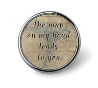 El mapa en mi cabeza te lleva a ti Conjuntos de pins Mapa vintage Viajes Botones de jeans Frases Frases Insignias Pines Botones Novedad Lindos Pines geniales Para Chaquetas Ropa Boda Fiesta
