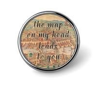 El mapa en mi cabeza te lleva a ti Conjuntos de pins Mapa vintage Viajes Botones de jeans Frases Frases Insignias Pines Botones Novedad Lindos Pines geniales Para Chaquetas Ropa Boda Fiesta