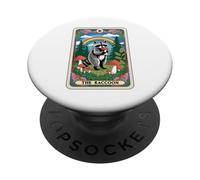 El mapache Tarot Carta Mushroom Hippie Funny Racoon PopSockets PopGrip Adhesivo