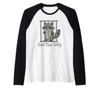 El mapache tras las rejas se consiguió un animal sarcástico Camiseta Manga Raglan