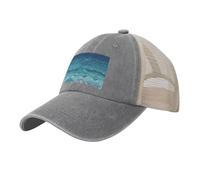 El mar azul profundo es un sombrero de malla de mezclilla lavada, que es simple, no se deforma fácilmente, a prueba de sol y resistente al viento, adecuado para deportes, viajes y fotografía.