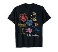 El mar está Llamando Playa océano Hibisco Vacaciones línea Arte Camiseta