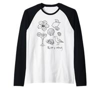El mar está Llamando Playa océano Hibisco Vacaciones línea Arte Camiseta Manga Raglan