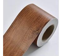 El marco del papel de pared se adhiere a sí mismo, Borde de papel tapiz autoadhesivo con diseño de línea de cintura y veta de madera, varios tamaños(Wood Ew,5mx10cm)