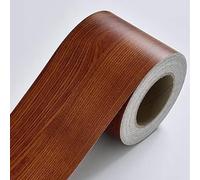 El marco del papel de pared se adhiere a sí mismo, Borde de papel tapiz autoadhesivo con diseño de línea de cintura y veta de madera, varios tamaños(Wood Row,10mx10cm)