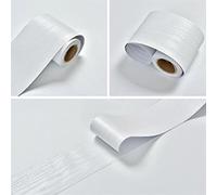 El marco del papel de pared se adhiere a sí mismo, Borde de papel tapiz autoadhesivo con diseño de línea de cintura y veta de madera, varios tamaños(Wood White,10mx10cm)