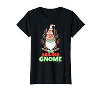 El Marinero navideño del gnomo de Vela Camiseta gráfica económica, Mujer, Negro, XL