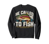 Él me llamó a Pescar Mateo 4:19 Fe de Pesca Sudadera
