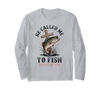 Él me llamó a Pescar Mateo 4:19 Jesús Pescador de Pesca Manga Larga