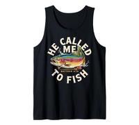 Él me llamó a Pescar Mateo 4:19 Pescador Cristiano Camiseta sin Mangas
