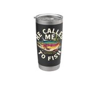 Él me llamó a pescar Mateo 4:19 Pescador cristiano Vaso térmico de acero inoxidable de doble pared