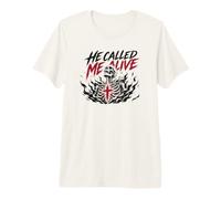 Él me llamó Vivo Jesús Fe Esqueleto Cristiano Camiseta Premium