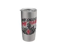 Él me llamó vivo Jesús Fe Esqueleto cristiano Vaso térmico de acero inoxidable de doble pared