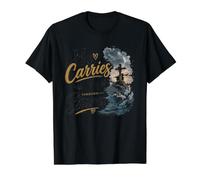 Él me Lleva a través de tormentas fe Cristiana Camiseta gráfica económica, Hombre, Negro, XL