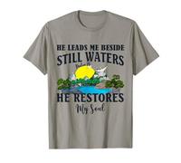 Él me lleva al lado de las aguas tranquilas Biblia Salmo 23 Cristiano Camiseta