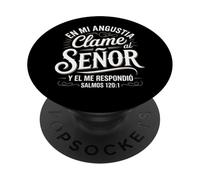 Él me respondió - Diseño de las Escrituras del Salmo en Español PopSockets PopGrip Adhesivo