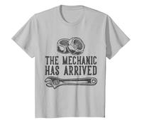 El mecánico ha Llegado Camiseta, Niños, Plata, 4 años