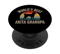 El Mejor Abuelo Akita del Mundo Colorido Vintage Akita Granddog PopSockets PopGrip Adhesivo