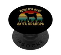 El Mejor Abuelo Akita del Mundo Colorido Vintage Akita Granddog PopSockets PopGrip Adhesivo