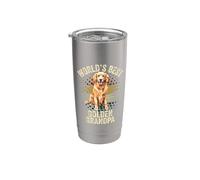 El mejor abuelo dorado del mundo divertido Golden Retriever Granddog Vaso térmico de acero inoxidable de doble pared