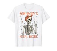 El Mejor Amigo Salvaje de Alguien. Esqueleto Divertido Camiseta gráfica económica, Hombre, Blanco, L