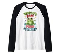 El Mejor Atrapador de Ranas del Mundo Divertido Kawaii Camiseta Manga Raglan