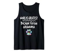 El Mejor bichón Friso del Mundo con Estampado de Pata de Abuela con Estampado de Pata de Perro Love Camiseta sin Mangas