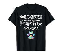 El Mejor bichón Friso del Mundo con Estampado de Pata de Abuela con Estampado de Pata de Perro Love Camiseta