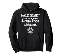 El Mejor bichón Friso del Mundo con Estampado de Pata de Abuela con Estampado de Pata de Perro Love Sudadera con Capucha
