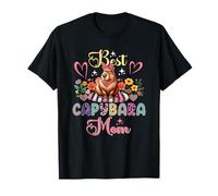 El mejor capibara para el Día de la Madre Capibara, amante de la pajarita con estampado floral Camiseta