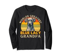 El mejor dueño de perro retro de Blue Lacy Grandpa del mundo Manga Larga