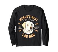 El Mejor dueño de Perro White Lab Dad True Legend del Mundo Manga Larga