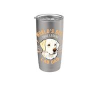 El mejor dueño de perro White Lab Dad True Legend del mundo Vaso térmico de acero inoxidable de doble pared