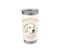 El mejor dueño de perro White Lab Dad True Legend del mundo Vaso térmico de acero inoxidable de doble pared