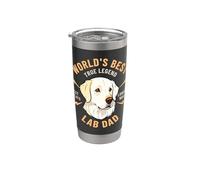 El mejor dueño de perro White Lab Dad True Legend del mundo Vaso térmico de acero inoxidable de doble pared