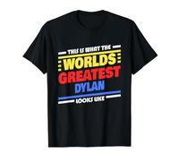 El Mejor Dylan del Mundo Diciendo el Nombre Divertido de Dylan Camiseta gráfica económica, Hombre, Negro, M