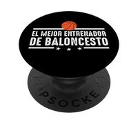 El Mejor Entrenador Coach de Baloncesto Basket Atleta Hombre PopSockets PopGrip Adhesivo