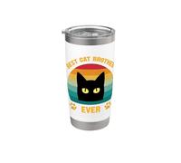 El mejor gato de todos los tiempos, divertido hermano para amantes de los gatos, estilo retro Vaso térmico de acero inoxidable de doble pared