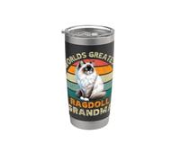 El mejor gato de trapo del mundo, abuela, divertido amante de los gatos Vaso térmico de acero inoxidable de doble pared
