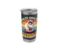 El mejor gato de trapo del mundo, abuelo, divertido: «Amo a mi gato» Vaso térmico de acero inoxidable de doble pared