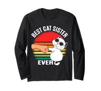 El Mejor Gato y Hermana de Todos los Tiempos, Retro, con Forma de Gatito Manga Larga