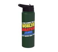 El mejor James del mundo diciendo el nombre de James divertido Stainless Steel Insulated Water Bottle