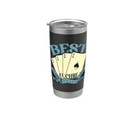El mejor jugador de Euchre de la historia Pinochle ama jugar a las cartas Euchre Vaso térmico de acero inoxidable de doble pared