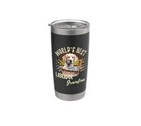 El mejor labrador del mundo abuela lindo amarillo labrador nieto Vaso térmico de acero inoxidable de doble pared