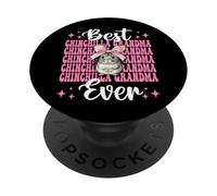 El Mejor Lazo Rosa con Forma de Coqueta Chinchilla Grandma Ever Nana PopSockets PopGrip Adhesivo