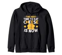 El Mejor Momento para Comer Queso es Ahora Amante del Queso Foodie Sudadera con Capucha