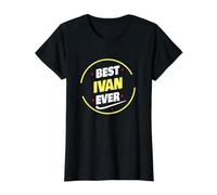 El Mejor Nombre de Ivan Ever Funny Ivan Camiseta gráfica económica, Mujer, Negro, S