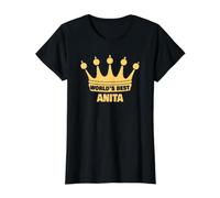 El Mejor Nombre Divertido de Anita del Mundo Camiseta gráfica económica, Mujer, Negro, M